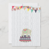 Roze meisje Elephant Circus Baby shower Uitnodigin Kaart (Achterkant)