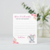 Roze meisje Elephant Shower New Parents Advice Kaa (Staand voorkant)