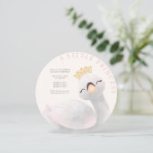 Roze meisje elke leeftijd zwaan meisje verjaardag kaart (Staand voorkant)