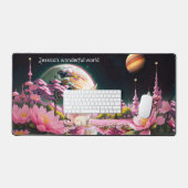 Roze Meisje Fantasie Eenhoorn Wereld Bureaumat (Keyboard & Muis)