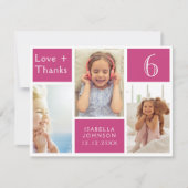 Roze meisje Foto Collage Birthday Love Bedankt (Voorkant)
