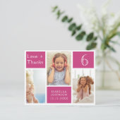 Roze meisje Foto Collage Birthday Love Bedankt (Staand voorkant)