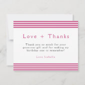 Roze meisje Foto Collage Birthday Love Bedankt (Achterkant)