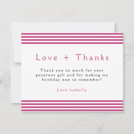 Roze meisje Foto Collage Birthday Love Bedankt (Achterkant)