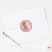 Roze meisje Foto van ons kleine, lekkere Roos Ronde Sticker (Envelop)
