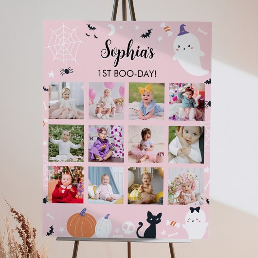 Roze Meisje Ghost Eerste Jaar Foto Mijlpaal teken Poster