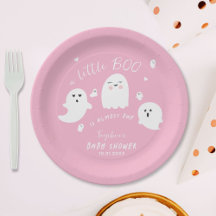 Roze Meisje Ghost Little Boo Halloween Baby shower