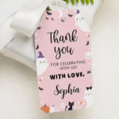 Roze Meisje Ghost Verjaardagsfeestje Dank u Label Cadeaulabel