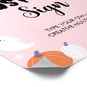 Roze Meisje Ghost Verjaardagsfeesttafel Teken Poster (Hoek)