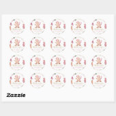 Roze Meisje Gingerbread Bedankt Sticker (Vel)