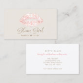 Roze Meisje Glam Glitter Lips Make-up Artiest Visitekaartje (Voorkant / Achterkant)