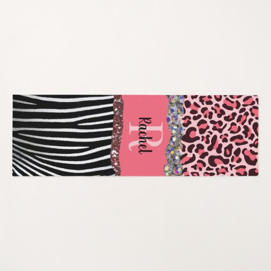 Roze meisje Glitz Glam Bling  Uniek Yogamat (Voorkant (horizontaal))