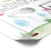 Roze Meisje Golf Verjaardag Tijd Capsule Sign Poster (Hoek)