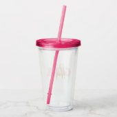 Roze Meisje Gouden Baas Acryl Drinkbeker (Achterkant)