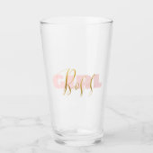 Roze Meisje Gouden Baas Glas (Voorkant)