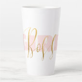Roze Meisje Gouden Baas Latte Mok (Voorkant)