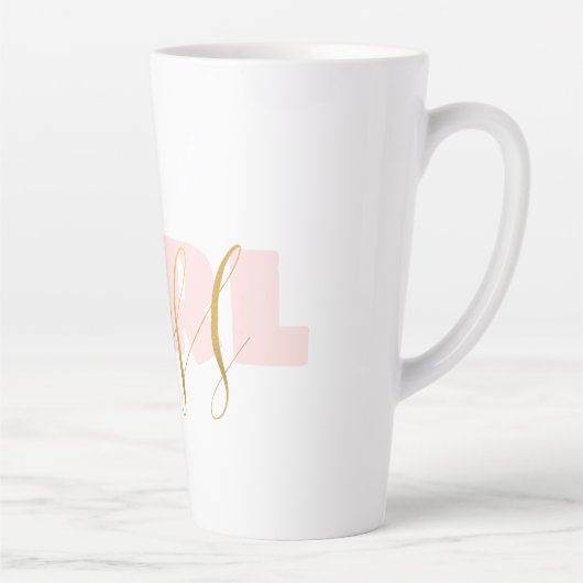 Roze Meisje Gouden Baas Latte Mok (Rechts)