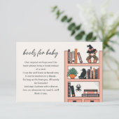 Roze Meisje Halloween Baby shower Boeken voor Baby Informatiekaartje (Staand voorkant)