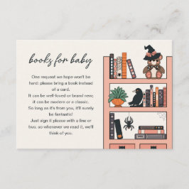Roze Meisje Halloween Baby shower Boeken voor Baby Informatiekaartje