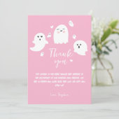 Roze Meisje Halloween Baby shower Dank u Bedankkaart (Staand voorkant)