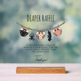 Roze Meisje Halloween Baby shower Luier Raffle Acryl Bord