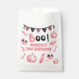 Roze Meisje Halloween Party Tweede Verjaardag Bedankzakje