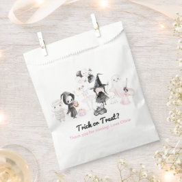 Roze meisje halloween verjaardag bedankzakje