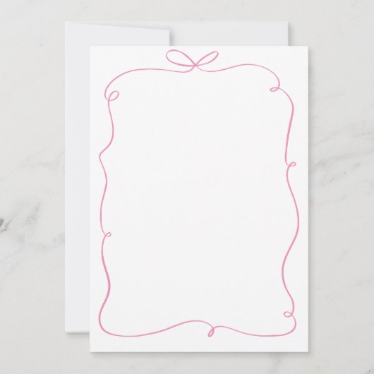 Roze Meisje Handgetekend met Bow Elephant Baby sho Kaart (Achterkant)