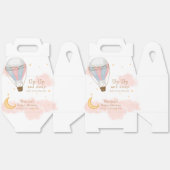 Roze Meisje Hete Luchtballon Moon Star Baby shower Bedankdoosjes (Ongevouwen)