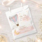 Roze Meisje Hete Luchtballon Moon Star Baby shower Bedankzakje (Geknipt)