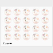 Roze Meisje Hete Luchtballon Moon Star Baby shower Ronde Sticker (Vel)