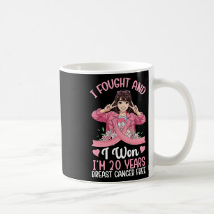 Roze Meisje Ik vocht en ik won Ik ben 20 jaar Bors Koffiemok