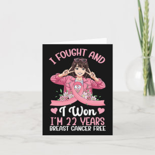 Roze Meisje Ik vocht en ik won Ik ben 22 jaar Bors Kaart