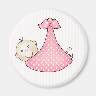 Roze meisje in geblanket magneet