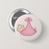 Roze meisje in geblanket ronde button 5,7 cm (Voorkant /achterkant)