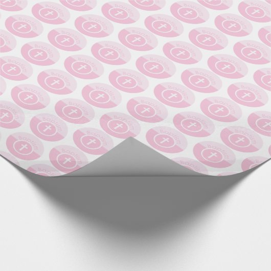 , Roze meisje Kind van God Baptisme Cadeaupapier (Hoek)