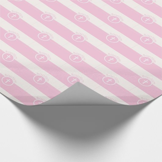 , Roze meisje Kind van God Baptisme Cadeaupapier (Hoek)