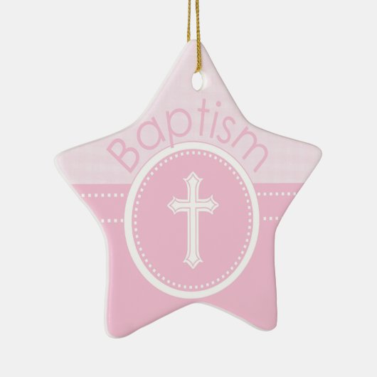 , Roze meisje Kind van God Baptisme Keramisch Ornament (Rechts)