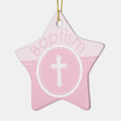 , Roze meisje Kind van God Baptisme Keramisch Ornament (Links)