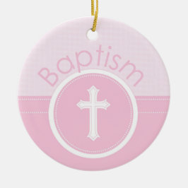 , Roze meisje Kind van God Baptisme Keramisch Ornament