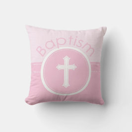 , Roze meisje Kind van God Baptisme Kussen