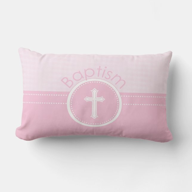 , Roze meisje Kind van God Baptisme Kussen (Voorkant)