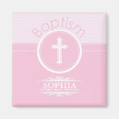 , Roze meisje Kind van God Baptisme Magneet (Voorkant)