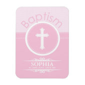 , Roze meisje Kind van God Baptisme Magneet (Verticaal)