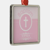 , Roze meisje Kind van God Baptisme Metalen Ornament (Rechts)