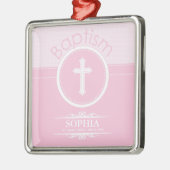 , Roze meisje Kind van God Baptisme Metalen Ornament (Links)