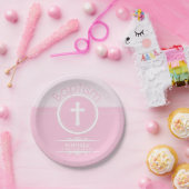 , Roze meisje Kind van God Baptisme Papieren Bordje (Feest)