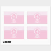 , Roze meisje Kind van God Baptisme Rechthoekige Sticker (Vel)