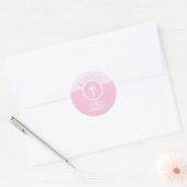 , Roze meisje Kind van God Baptisme Ronde Sticker (Envelop)