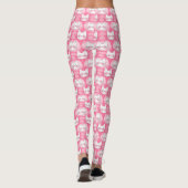 Roze meisje Kitty Cat Smiling Kittens Japans Leggings (Achterkant)